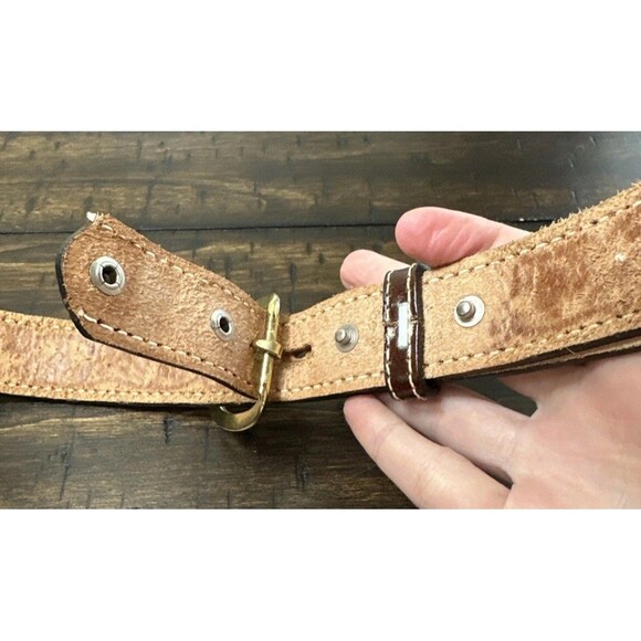 Vtg Wright Leather Hand Tool Western Name Belt Barbara Hippie Cowgirl Size 28 main image 7